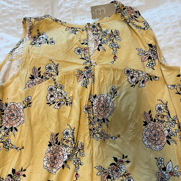 Maurices Yellow Tank Top w/floral design - Picture 2 of 6